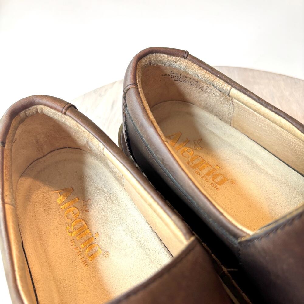 Alegria Deliah Leather Slip On Clogs Brown Comfort Nursing Shoes Women's Sz 10 - Picture 8 of 12